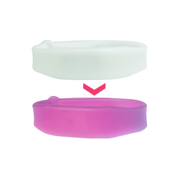 RFID光變硅膠腕帶遇紫外線變色硅膠手環