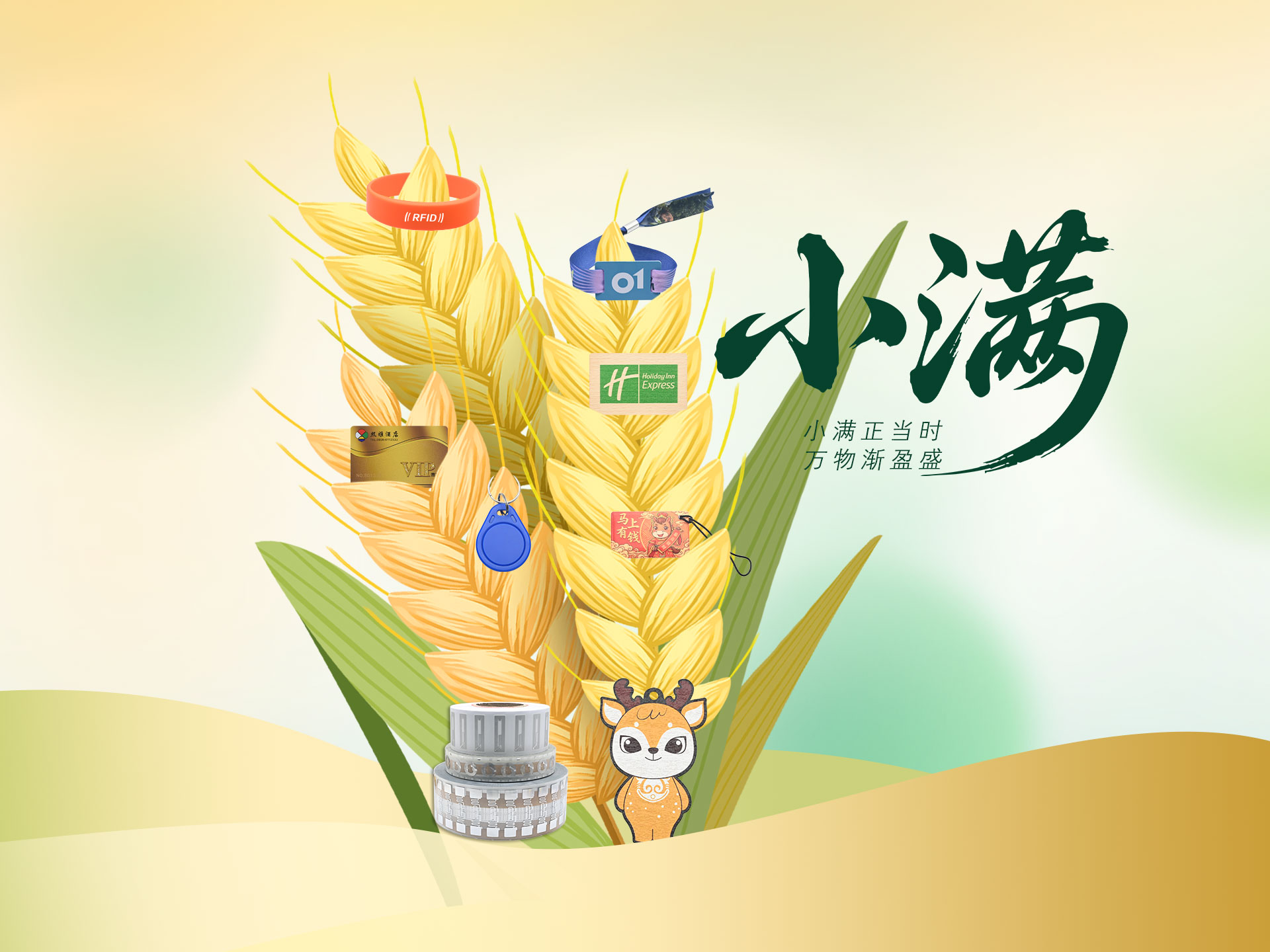 卡立方集團RFID標(biāo)簽智能卡中料硅膠腕帶，小滿時節(jié)伴萬物向豐而行